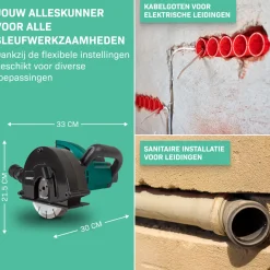 Vonroc Sleuvenfrees 1700w - 150mm | Incl. 4 Sleuvenfrees Schijven