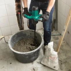 Vonroc Verf / Cementmenger – 1800w – 2 Versnellingen – 3m Rubberen Kabel – Incl. Roerstaaf 140x600mm