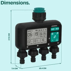 Vonroc 4-weg Watertimer – Besproeiingscomputer Voor 4 Zones – Instelbare Tijd -frequentie Per Zone