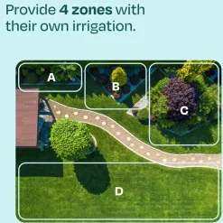Vonroc 4-weg Watertimer – Besproeiingscomputer Voor 4 Zones – Instelbare Tijd -frequentie Per Zone