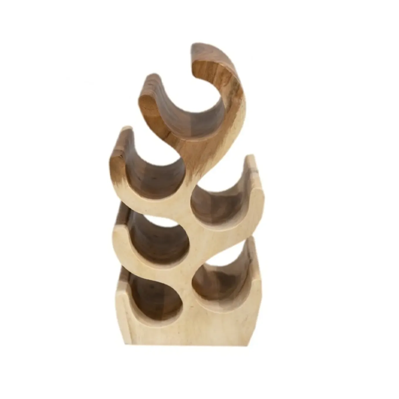 Vtw Living - Staand Wijnrek Teakhout - 6 Flessen - 50 x 25 x 19 cm