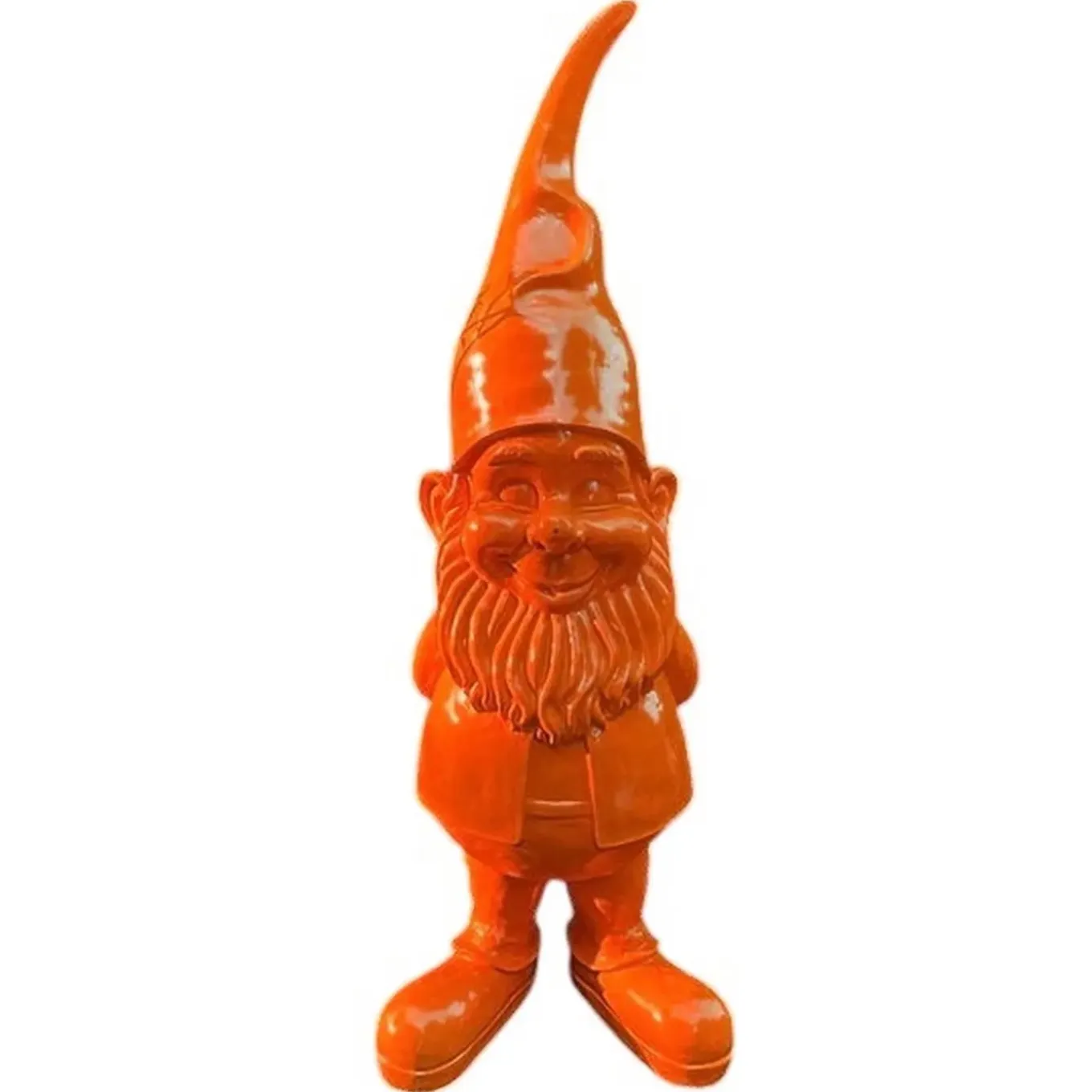 Vtw Living - Tuinkabouter 1 Meter - Grote Kabouter - Oranje - 100 Cm - Tuindecoratie