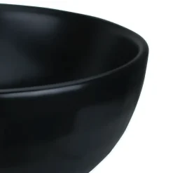 Vtw Living - Waskom Rond Mat Zwart Keramiek - Opbouwwaskom 40 cm