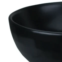 Vtw Living - Waskom Rond Mat Zwart Keramiek - Opbouwwaskom 40 cm