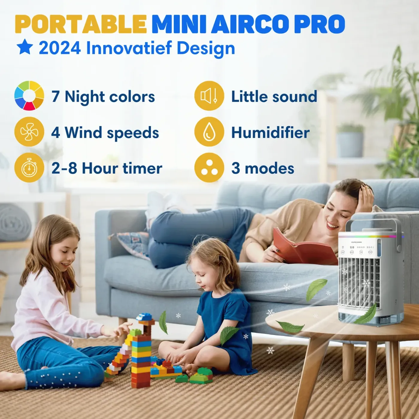 Vulpes Goods Mini Airco - Mobiele Airco - Luchtkoeler - Aircooler - Tafelventilator