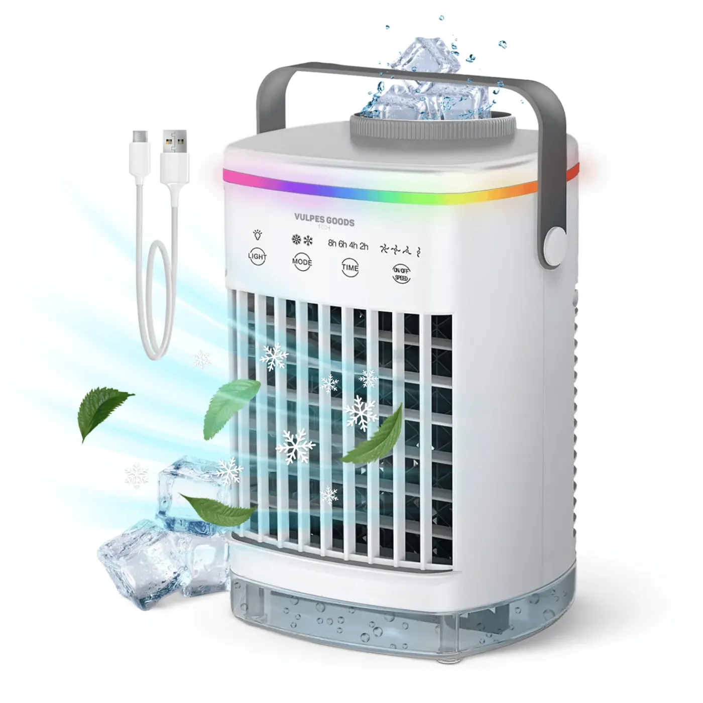 Vulpes Goods Mini Airco - Mobiele Airco - Luchtkoeler - Aircooler - Tafelventilator