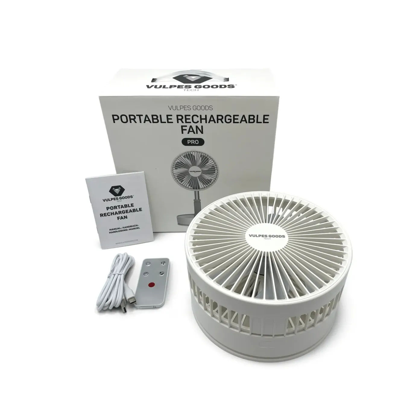 Vulpes Goods Tafelventilator - Fluisterstil - Oplaadbaar - Timer - Afstandsbediening