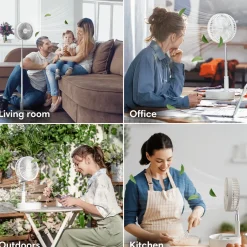 Vulpes Goods Tafelventilator - Fluisterstil - Oplaadbaar - Timer - Afstandsbediening