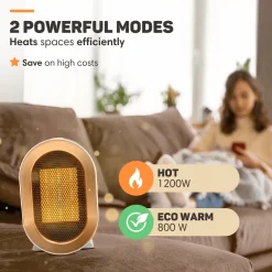 Vulpes Goods Ventilatorkachel - Elektrische Kachel Pro - 2 Standen - 1200W