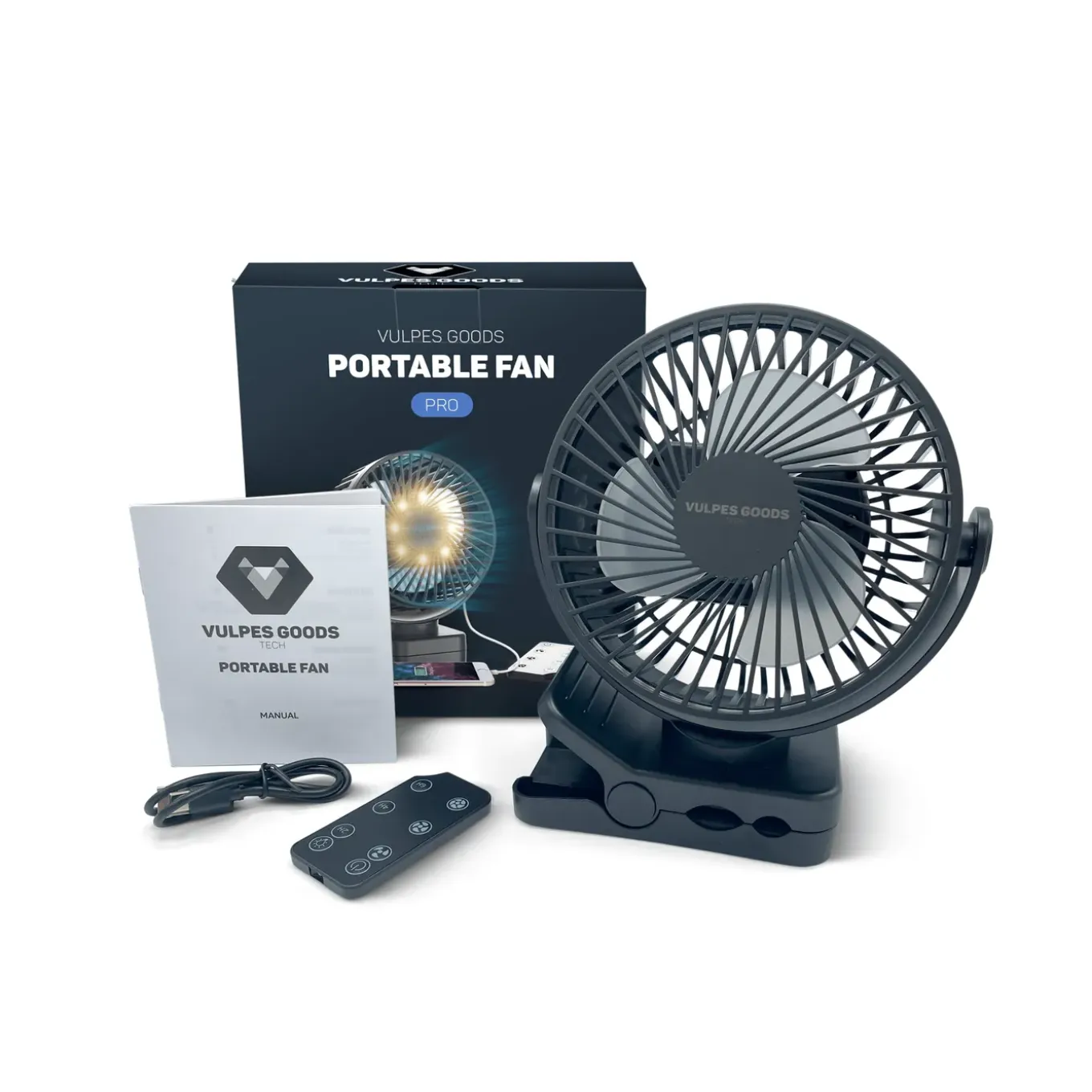 Vulpes Goods Ventilator - Tafelventilator - Fluisterstil - Oplaadbaar - Timer - Afstandsbediening