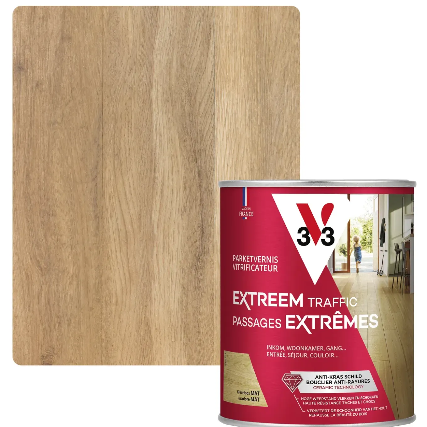 V33 vernis lak Parket Extreme Protection transparant mat 750ml