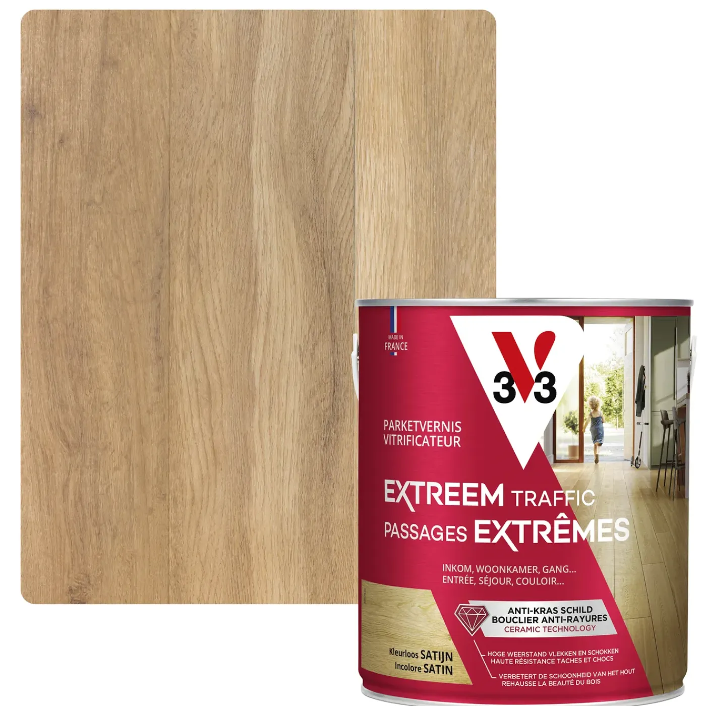 V33 vernis lak Parket Extreme Protection transparant zijdeglans 2,5L