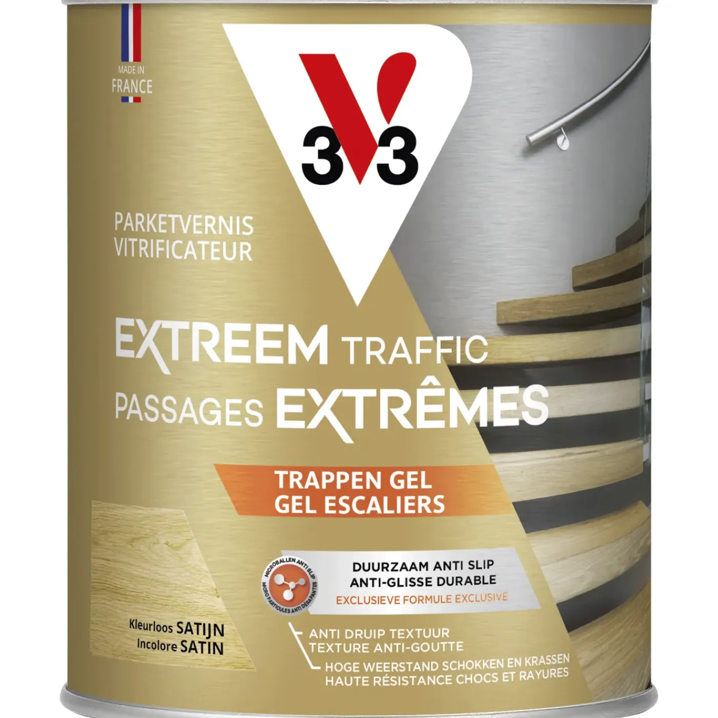 V33 vernis lak Trappen transparant zijdeglans 750ml