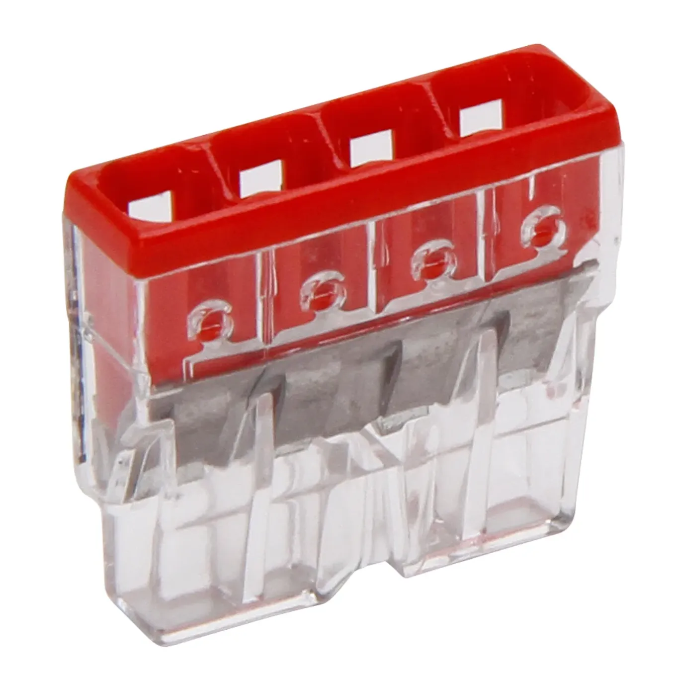 Wago lasklem 4-voudig 0,5 - 2,5 mm² rood 10 stuks