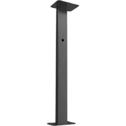 Grodt Wallbox Paal Universeel Van Zwart Aluminium | 130 Cm Hoog Met Kabelgoot En Afdakje