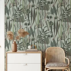 Wallpapers4beginners - Behang - Groen Botanisch - Vegan Papier - 280x200cm, 5,5m2