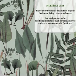 Wallpapers4beginners - Behang - Groen Botanisch - Vegan Papier - 280x200cm, 5,5m2