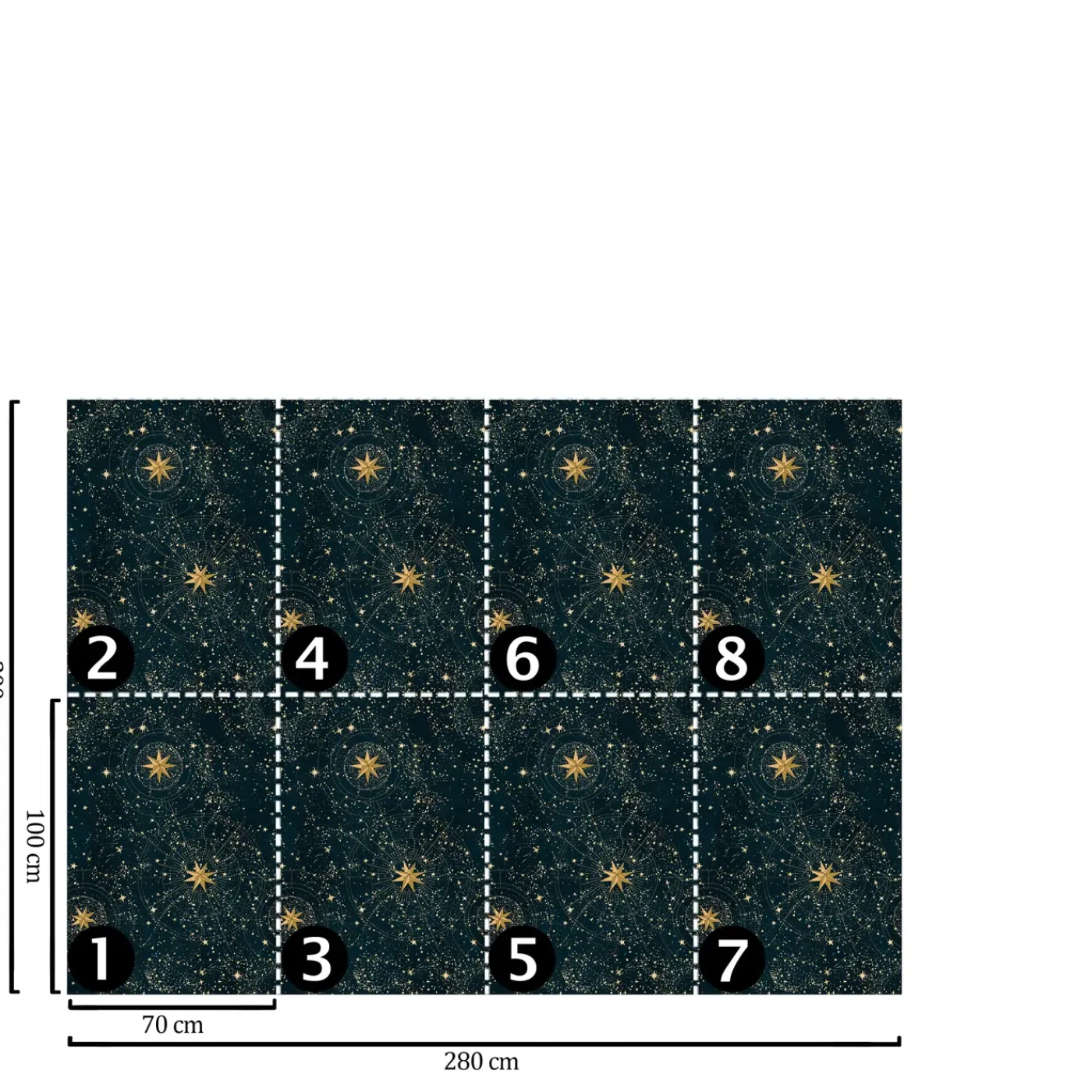 Wallpapers4beginners - Behang - Sterrenhemel - Vegan Papier - 280x200cm, 5,5m2
