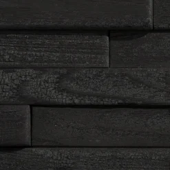 Wallsupply Houtstrips UltraWood Teak Yakisugi - Uni - Teak - 30x30cm - 0,09m²