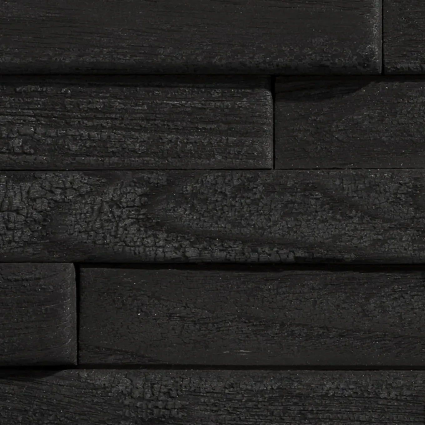 Wallsupply Houtstrips UltraWood Teak Yakisugi - Uni - Teak - 30x30cm - 0,09m²
