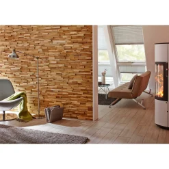 Wallsupply houtstrip UltraWood Firenze - Uni - Teak - 50x18cm - 0,09m²