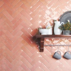 Wandtegel Nolita - Roze - Keramiek - 6,5x20 cm - 0,36 m²