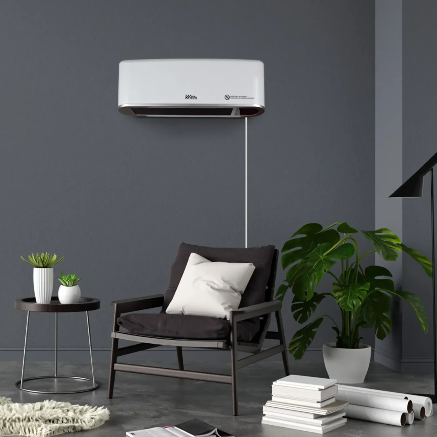 WARM TECH Muurverwarming 2000w Keramiek 240v Tot 50m3 Wit