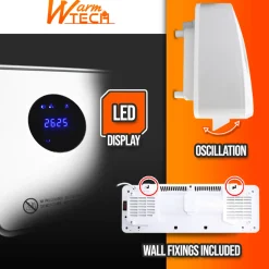 WARM TECH - - Oscillerende Keramische Wandradiator 2000w