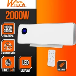 WARM TECH - - Oscillerende Keramische Wandradiator 2000w