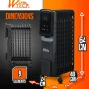 Warm Tech - 2000w 9-element Oliebadverwarming Met Led-scherm - Warm Tech