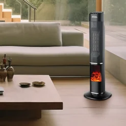 WARM TECH - 2000 W Oscillerende Keramische Radiator Met Vlameffect
