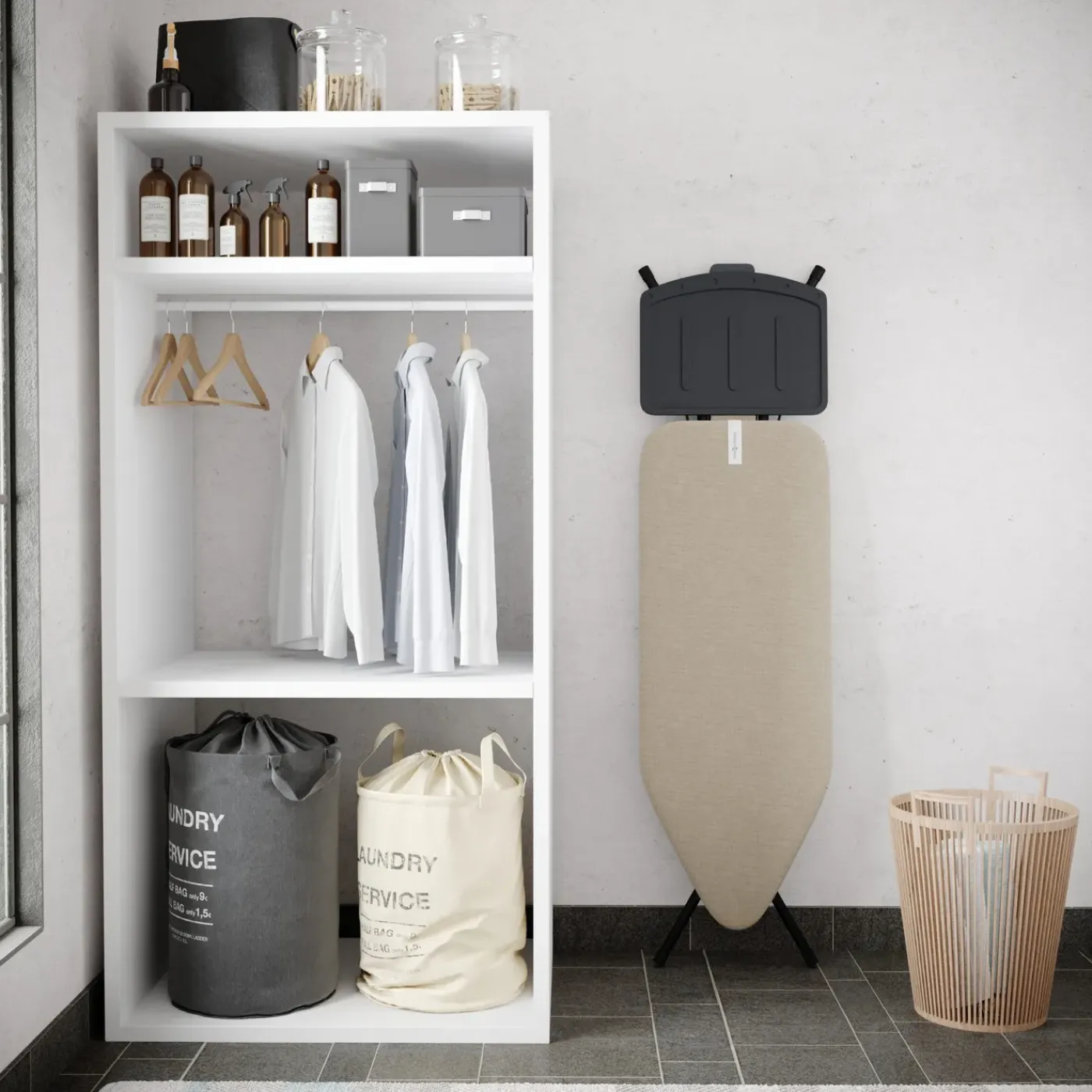Wasophoogte Strijkplank - Extra Brede Strijkplank Stoomgenerator - 124*44 Cm - 4 Verstelbare Hoogte