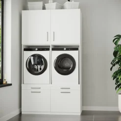 Wasophoogte Wasmachine Kast Venice - 700d X 1330b X 2350h Mm - Wit