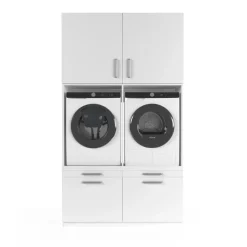 Wasophoogte Wasmachine Kast Venice - 700d X 1330b X 2350h Mm - Wit