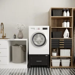 Wasophoogte Wasmachine Verhoger Met Lade - 42cm Hoog - Zwart - Universeel