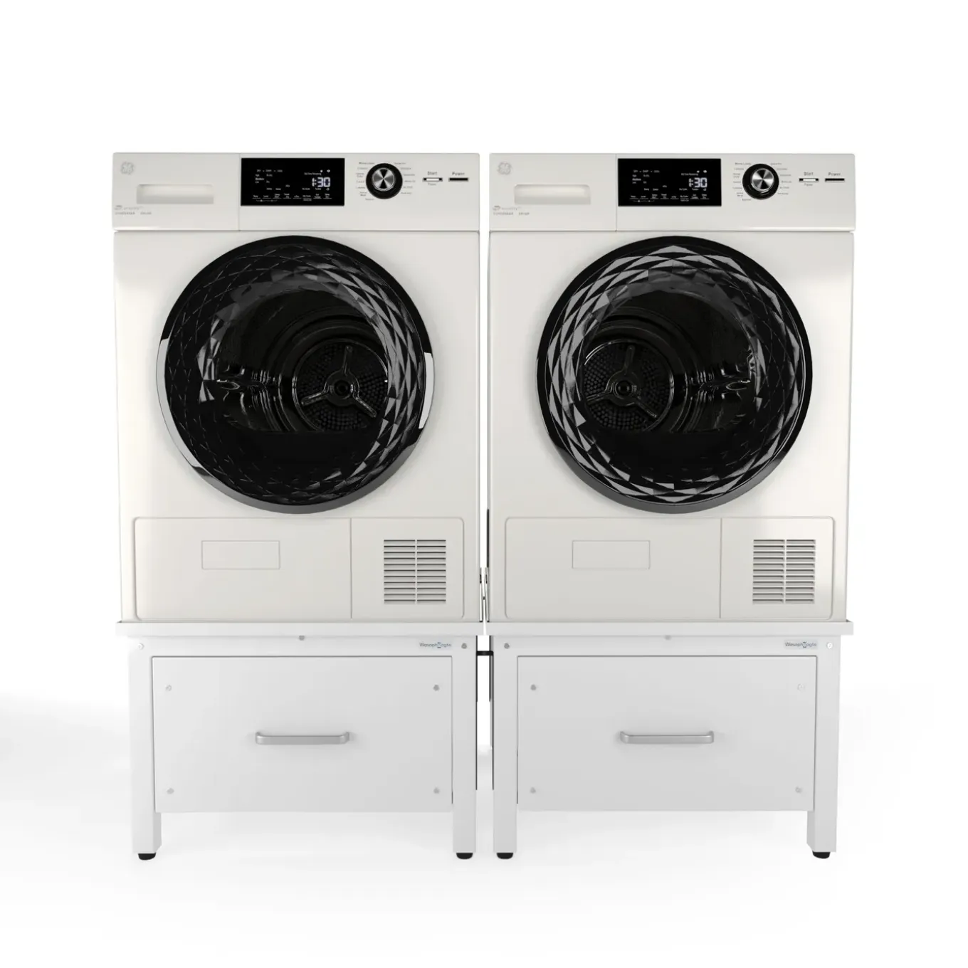 Wasophoogte Wasmachine Verhoger Met Lade - 42cm Hoog - Wit - Universeel- Dubbel