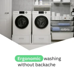 Wasophoogte Wasmachine Verhoger Met Lade - 31cm Hoog - Wit - Universeel- Dubbel