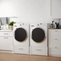 Wasophoogte Wasmachine Verhoger Met Lade - 31cm Hoog - Wit - Universeel- Dubbel