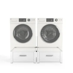 Wasophoogte Wasmachine Verhoger Met Lade - 31cm Hoog - Wit - Universeel- Dubbel