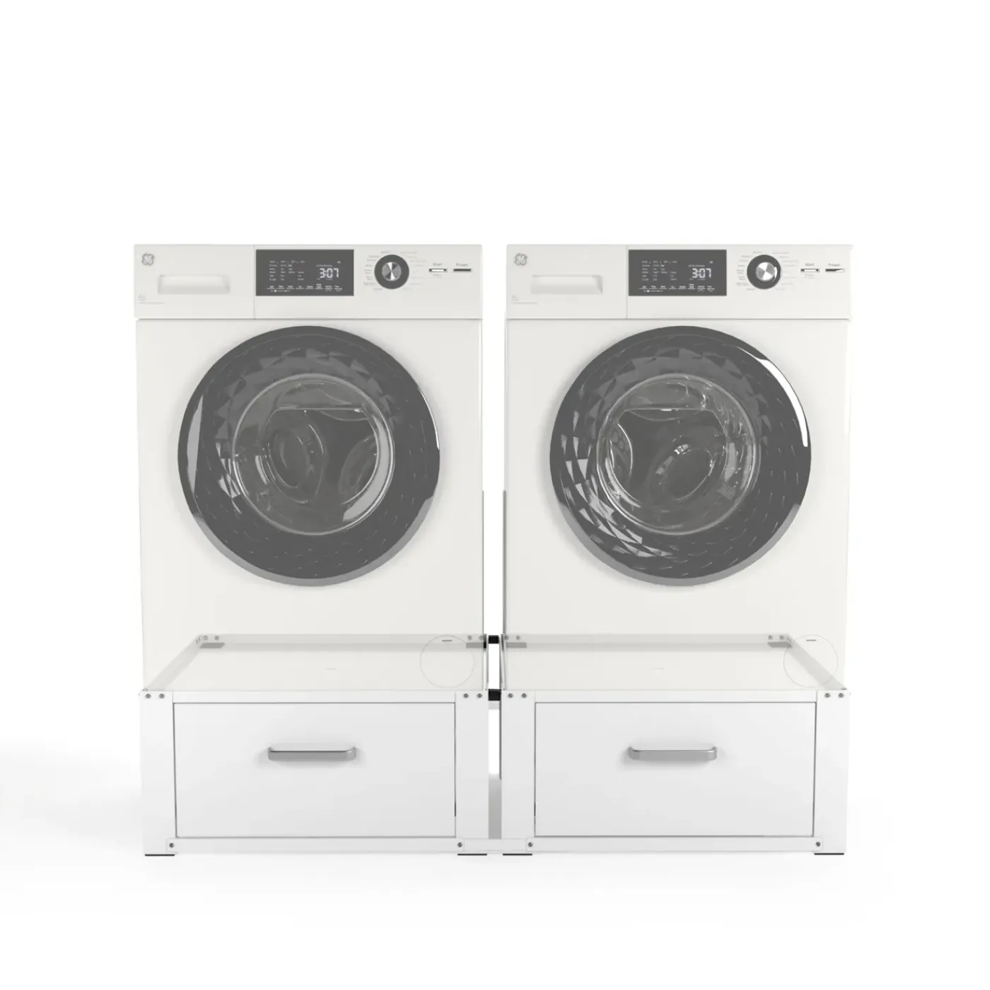 Wasophoogte Wasmachine Verhoger Met Lade - 31cm Hoog - Wit - Universeel- Dubbel