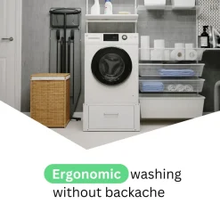 Wasophoogte Wasmachine Verhoger Met Lade - 31cm Hoog - Wit - Universeel