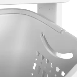 Wasophoogte Wasmand 3 Vakken - Wit - Met Wieltjes