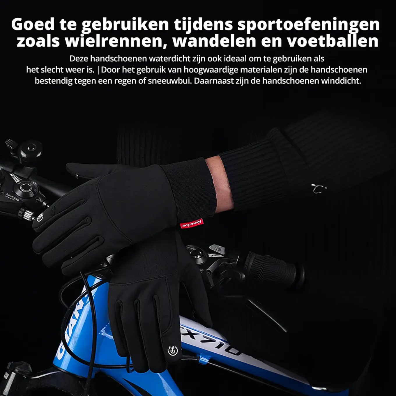 Waterafstotend- en winddichte Handschoenen Premium - Touchscreen - Zwart -M