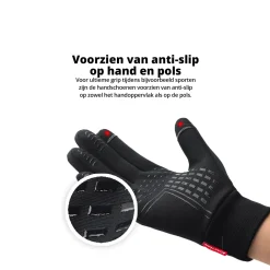 Waterafstotend- en winddichte Handschoenen Premium - Touchscreen - Zwart -M