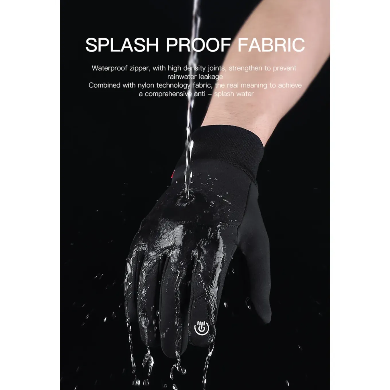 Waterafstotend- en winddichte Handschoenen Premium - Touchscreen - Zwart -M