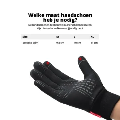 Waterafstotend- en winddichte Handschoenen Premium - Touchscreen - Zwart -M