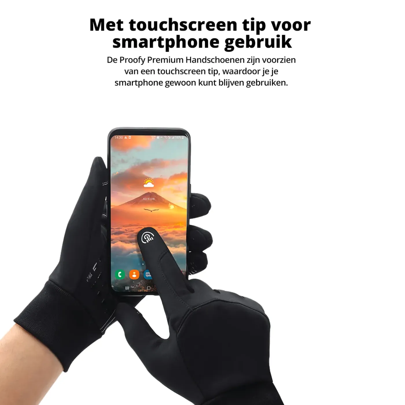FlinQ Waterafstotend- en winddichte Handschoenen Premium - Touchscreen - Zwart -XL