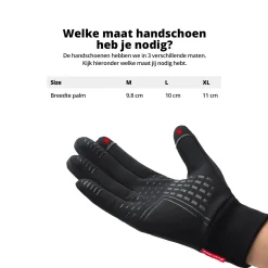 FlinQ Waterafstotend- en winddichte Handschoenen Premium - Touchscreen - Zwart -XL