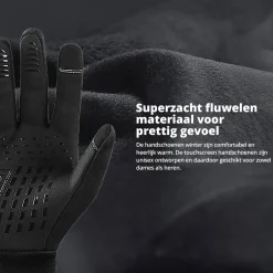 FlinQ Waterafstotend- en winddichte Handschoenen Premium - Touchscreen - Zwart -XL