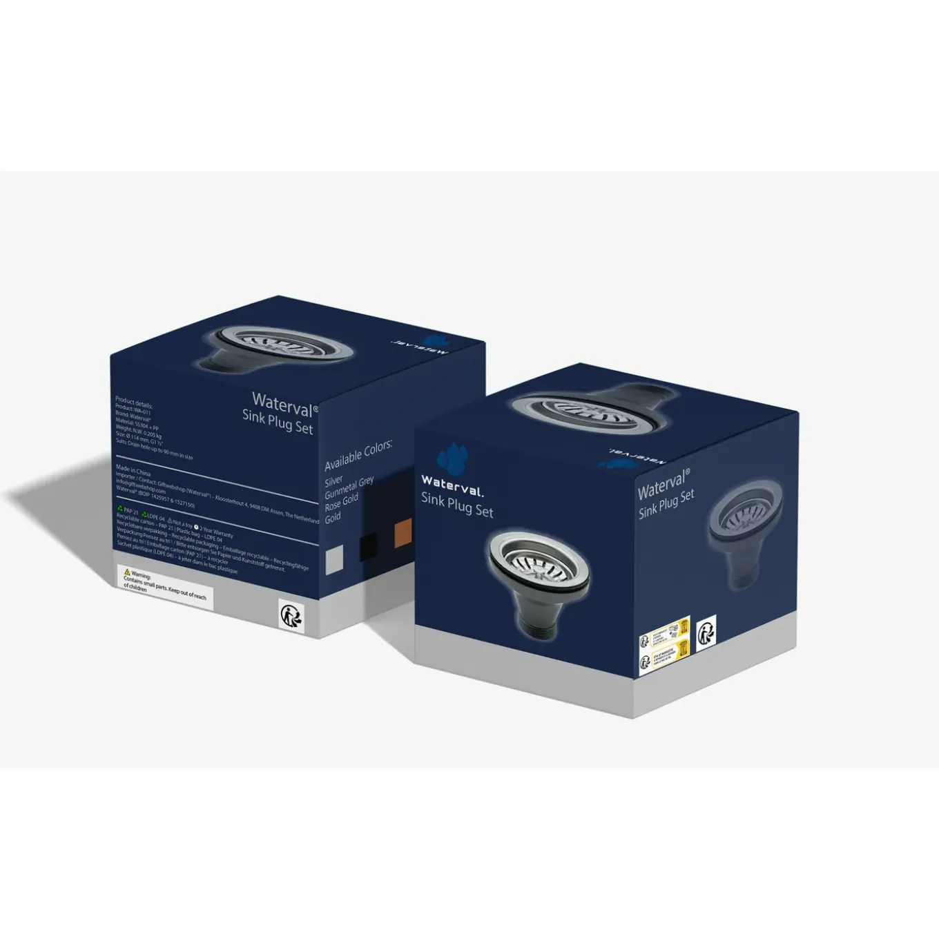 Waterval Korfplugset 114 Mm Zonder Overloop - Universeel G1½ - Ss304 - Zilver